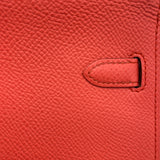Hermes Rose Texas Epsom Leather Kelly Wallet To Go Bag