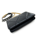 Chanel Black Lambskin Chanel 19 Wallet On Chain WOC Bag