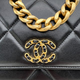 Chanel Black Lambskin Chanel 19 Wallet On Chain WOC Bag
