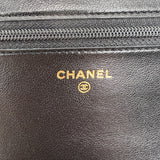 Chanel Black Lambskin Chanel 19 Wallet On Chain WOC Bag