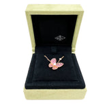 Van Cleef & Arpels 18k Rose Gold Diamond and Pink Sapphire Two Butterfly Pendant Necklace