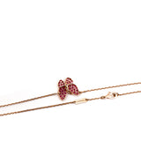 Van Cleef & Arpels 18k Rose Gold Diamond and Pink Sapphire Two Butterfly Pendant Necklace