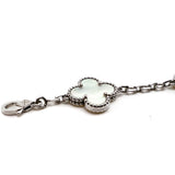 Van Cleef & Arpels 18K White Gold Mother of Pearl Vintage Alhambra 5 Motif Bracelet