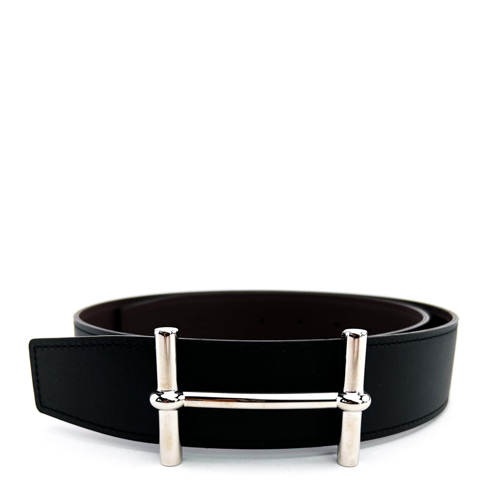 Hermes Black/ Blue Silver H Belt 80