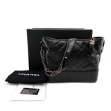Chanel Black Quilted Leather Gabrielle Hobo Bag