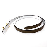 Hermes 13mm Blanc Epsom/Etoupe Swift Leather Gold Plated Reversible Focus H Belt 70
