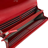 Caviar Leather CC Classic Flap Wallet Red.