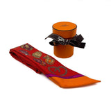 Silk Jockey Twilly Scarf Rouge Orange Grenat.