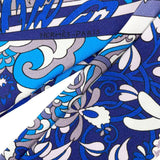 Silk L'Ivresse De L Infini Twilly Scarf Bleu Nuit Blanc.