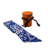 Silk L'Ivresse De L Infini Twilly Scarf Bleu Nuit Blanc.