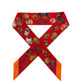 Silk Jockey Twilly Scarf Rouge Orange Grenat.