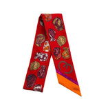 Silk Jockey Twilly Scarf Rouge Orange Grenat.