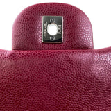 Caviar Quilted Jumbo Single Flap Burgundy Red.
