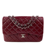 Chanel Burgundy Caviar Quilted Jumbo Single Flap