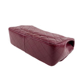 Caviar Quilted Jumbo Single Flap Burgundy Red.