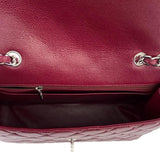 Caviar Quilted Jumbo Single Flap Burgundy Red.