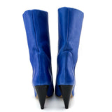 Isabel Marant Blue Lambskin Leather Lexing Boots