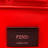 Fendi Red Technical Fabric Plexiglass FF Motif Sunshine Medium Shopper Tote Bag