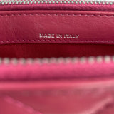 Gabrielle Double Zip Clutch Wallet on Chain Bag Rose Pink.