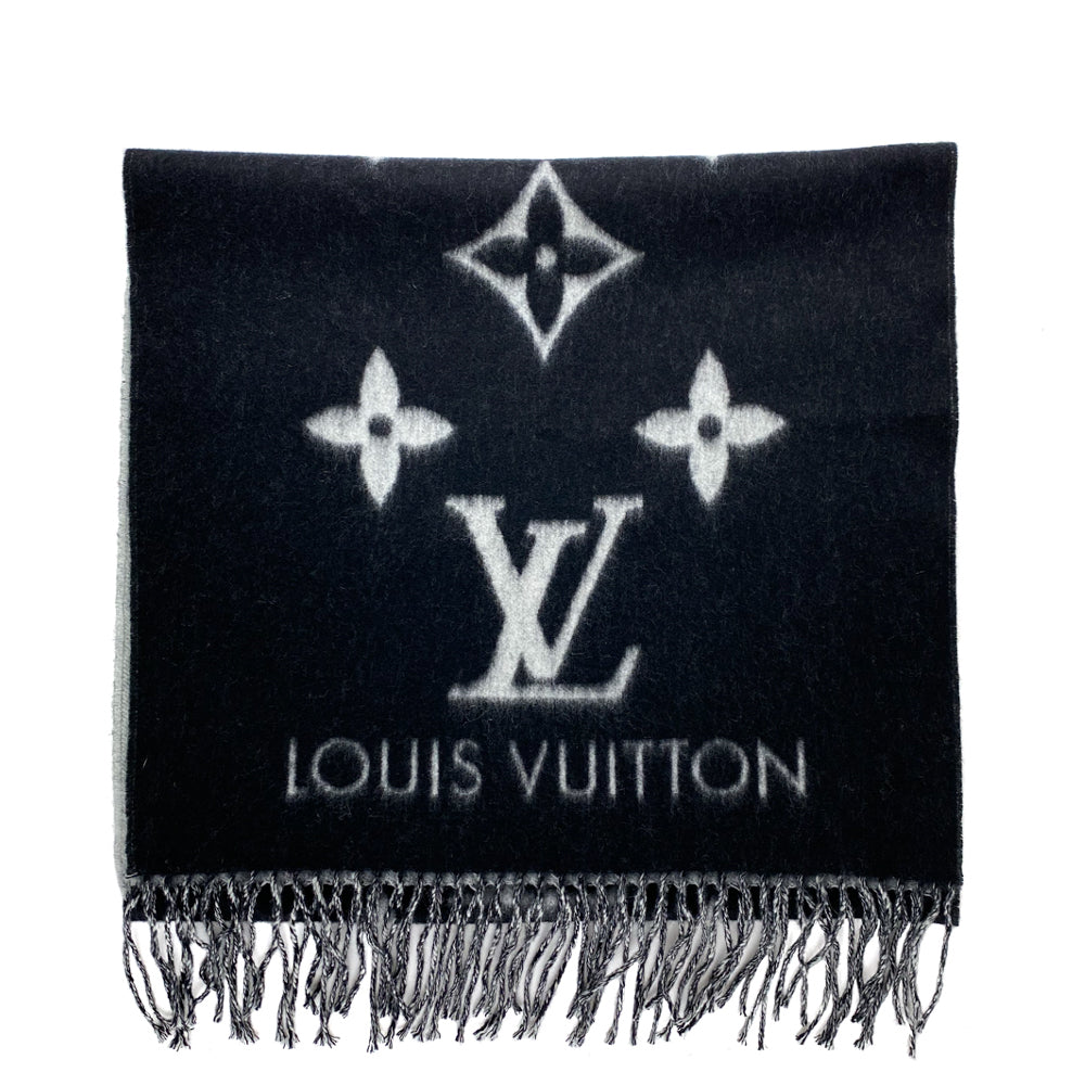 Louis Vuitton Noir Gris Ombre Reykjavik Cashmere Scarf at 1stDibs
