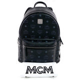 Visetos Coated Canvas Stark Side Stud Backpack Black.