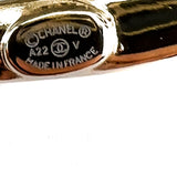 Chanel Light Gold Crystal Heart CC Brooch A22 V