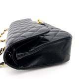 Chanel Black Quilted Caviar Leather Medium Classic Double Flap Bag