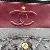 Chanel Black Quilted Caviar Leather Medium Classic Double Flap Bag