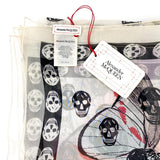 Skulls and Butterflies Print Silk Scarf.