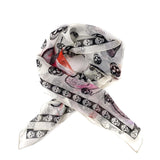 Skulls and Butterflies Print Silk Scarf.