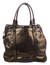 Lanvin Metallic Bronze Lambskin Leather Kentucky Tote Bag Back View