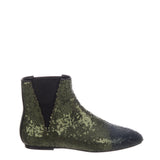 Loewe Green Sequined Leather Chelsea Boots