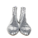 Loewe Silver Sequined Leather Chelsea Boots