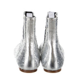 Loewe Silver Sequined Leather Chelsea Boots
