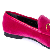 Gucci Velvet Jordaan Loafers Fuchsia Pink 37.