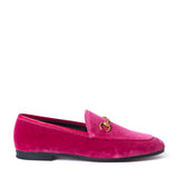 Gucci Velvet Jordaan Loafers Fuchsia Pink