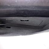 Cube Embossed Lambskin Leather Clutch Bag Metallic Black.