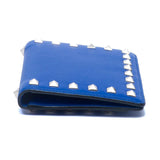 Calfskin Leather Passport Wallet Blue.