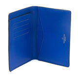 Calfskin Leather Passport Wallet Blue.