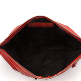 Orange Lambskin Leather Classic City Clip Pouch Clutch Bag - LUXYBIT