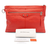 Balenciaga Lambskin Leather Classic City Clip Pouch Clutch Bag