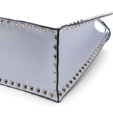 Smooth Leather Rockstud Tote Bag White.