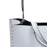 Smooth Leather Rockstud Tote Bag White.