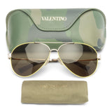 Metal Aviator Rockstud Temples Sunglasses Fluorescent Yellow.