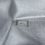 Quilted Lambskin Leather Classic Medium Double Flap Bag Silver.