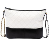 Chanel Aged Calfskin Quilted Medium Gabrielle Hobo Black White