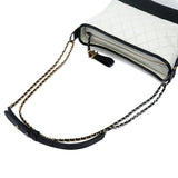 Chanel Black White Medium Gabrielle Hobo Bag Chain