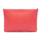 Chanel Chevron O-Case Zip Pouch Clutch Bag