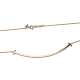 T Smile Pendant Necklace 18K Rose Gold.