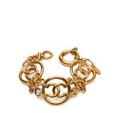 CC Logo Openwork Round Link Bracelet 93P Vintage Gold.